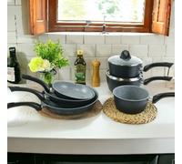 Urbn-Chef 5Pcs Forged Aluminium Induction Cooking Saucepan Pots Frying Pans Cookware Set