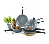URBN-CHEF 6 Pc Forged Carbon Steel Grey Non-stick Saucepan & Frying Pot Pan Set