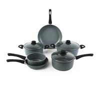 URBN-CHEF 6 Pc Forged Carbon Steel Grey Saucepan, Frying & Casserole Pot Pan Set
