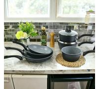 Urbn-Chef 6 Pcs Forged Aluminium Induction Cooking Saucepans Pots Frying Pans Cookware Set