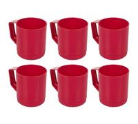 URBN-CHEF 6 Set Plastic Mug Tumbler Cup & Handle Party BBQ Microwave Dishwasher Safe 260ml (Fuschia)