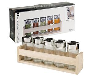 URBN-CHEF 6pc Spice Jar With Wooden Stand