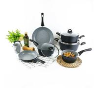 Urbn-Chef 6Pcs Forged Aluminium Induction Cooking Saucepan Pots Frying Pans Cookware Set