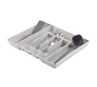 Urbn-Chef 7-Section Extendable Grey Color Plastic Cutlery Tray Kitchen Drawer Insert Holder