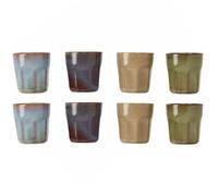 Urbn-Chef 8 Pc Multi Colours Small Ceramic Mugs Set Stoneware 90Ml Espresso Coffee Cups