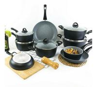 Urbn-Chef 9 Pcs Forged Aluminium Induction Cooking Saucepan Pots Frying Pans Cookware Set