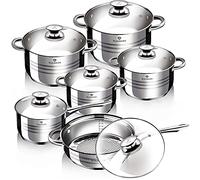 URBN-CHEF Blaumann Gourmet 12Pc Cookware Set Stainless Steel Non Stick Pots Pan Induction