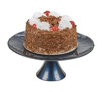URBN-CHEF Blue Glass Round Cake Muffins Pastries Fruit Center Piece Dish Party Snack
