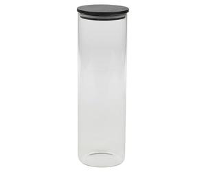 URBN-CHEF Clear Glass Storage Jars with Black Airtight Lids - Perfect for Coffee, Tea, Sugar and Spices - Available in 4 Sizes, Single, 3Pcs or 4Pcs Set