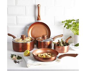 URBN-CHEF Copper 5 PCS Cookware Saucepans and Frying Pan Pot Set
