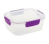 URBN-CHEF Food Plastic Storage Container Airtight Seal Clip & Lock Lid Dishwasher Safe (3, 1.6L Purple)