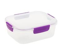 URBN-CHEF Food Plastic Storage Container Airtight Seal Clip & Lock Lid Dishwasher Safe (3, 2.1L Purple)