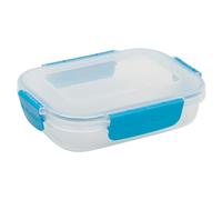 URBN-CHEF Food Plastic Storage Container Airtight Seal Clip & Lock Lid Dishwasher Safe (3, 600ml Blue)