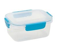 URBN-CHEF Food Plastic Storage Container Airtight Seal Clip & Lock Lid Dishwasher Safe (6, 1.1L Blue)