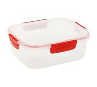 URBN-CHEF Food Plastic Storage Container Airtight Seal Clip & Lock Lid Dishwasher Safe (6, 1.6L Red)