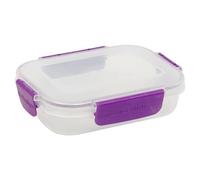 URBN-CHEF Food Plastic Storage Container Airtight Seal Clip & Lock Lid Dishwasher Safe (6, 600ml Purple)