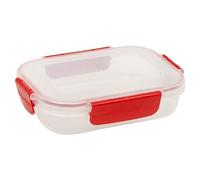 URBN-CHEF Food Plastic Storage Container Airtight Seal Clip & Lock Lid Dishwasher Safe (6, 600ml Red)