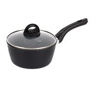 URBN-CHEF FORGECROSS Black & Grey Marble Forged Pressed Aluminium Non Stick Induction Safe Cooking Pots Pans Saucepans Cookware (18cm Saucepan)