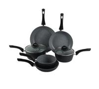 URBN-CHEF Forgecross Pressed Forged Aluminium Non Stick Ceramic Coated Induction Gas Oven Safe Cooking Saucepans Pots & Frying Pans Cookware Set (6 Piece Set)