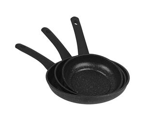 URBN-CHEF Forged Carbon Steel Non-Stick Cookware Sets - Casserole Pots, Frying Pans, Saucepan & Induction Base - Suitable for Gas, Electric, Ceramic, Halogen Stoves | Durable Soft-Touch Handles