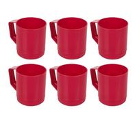 Urbn-Chef Height 10Cm 260Ml Set Of 6 Plastic Fuschia Mug Tumbler Cup & Handle Party Bbq Microwave Dishwasher Safe