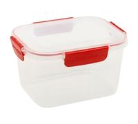 Urbn-Chef Height 12Cm 2.3L Red Set Of 6 Food Plastic Storage Container Airtight Seal Clip Lock Lid