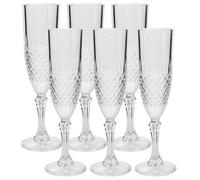 Urbn-Chef Height 23Cm 6Pc Crystal Effect Reusable Durable Champagne Wine Drinking Party Flute Glasses