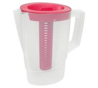 Urbn-Chef Height 25Cm 2.2L Fuchsia Plastic Slim Fridge Water Juice Jug Dispenser Large Handle & Infusion Core