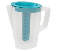 Urbn-Chef Height 25Cm 2.2L Teal Plastic Slim Fridge Water Juice Jug Dispenser Large Handle & Infusion Core