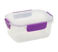 Urbn-Chef Height 8Cm 1.1L Purple Set Of 6 Food Plastic Storage Container Airtight Seal Clip Lock Lid