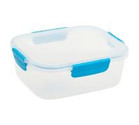 Urbn-Chef Height 8Cm 2.1L Blue Set Of 6 Food Plastic Storage Container Airtight Seal Clip Lock Lid