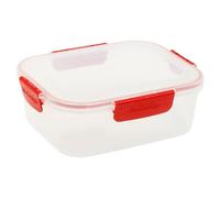 Urbn-Chef Height 8Cm 2.1L Red Set Of 6 Food Plastic Storage Container Airtight Seal Clip Lock Lid