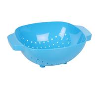 Urbn-Chef Height 9Cm Plastic Blue Colander Sieve Mesh Food Pasta Rice Veg Washing Strainer Kitchen Basket