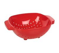 Urbn-Chef Height 9Cm Plastic Red Colander Sieve Mesh Food Pasta Rice Veg Washing Strainer Kitchen Basket