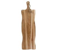 URBN-CHEF Large Handmade Teak Wood Chopping & Serving Board with Handle & Hanging Hook - Rustic Charcuterie Meat Cheese Paddle Tray - Available in 3 Sizes (49-69cm)