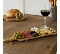 URBN-CHEF Large Mango Wood Chopping Cutting Board - Rustic Cheese Meat Serving Paddle with Rope Handle - Durable Wooden Kitchen Tray for Charcuterie, Food Prep, Entertaining, and Home Décor Use
