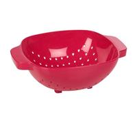 URBN-CHEF Plastic Colander Sieve Mesh Food Pasta Rice Veg Washing Strainer Kitchen Basket (Fuschia)