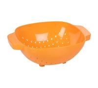 URBN-CHEF Plastic Colander Sieve Mesh Food Pasta Rice Veg Washing Strainer Kitchen Basket (Orange)
