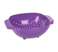 URBN-CHEF Plastic Colander Sieve Mesh Food Pasta Rice Veg Washing Strainer Kitchen Basket (Purple)