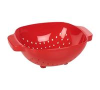 URBN-CHEF Plastic Colander Sieve Mesh Food Pasta Rice Veg Washing Strainer Kitchen Basket (Red)