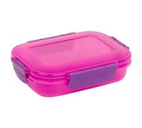 URBN-CHEF Plastic Lunch Box Food Storage Air Tight Rubber Seal Container with Clip Lock 600ml (1, Pink/Purple)