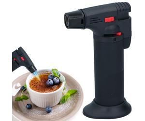 URBN-CHEF Professional Refillable Butane Blow Torch with Adjustable Flame, Perfect for Creme Brulee, Searing, BBQs, Safety Child Lock, Portable Design and Durable Construction