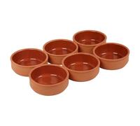 URBN-CHEF Ramekin Bowls Set of 6 - 12cm Ceramic Serving Bowls | Durable Oven Safe Dishes for Desserts, Soufflé, Snacks & Baking - Brown