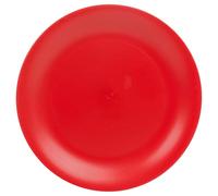 URBN-CHEF Set of 6 Reusable Plastic Plates Large Outdoor Dining (Red) | Food Safe BPA Free Plastic, Unbreakable Design, Dishwasher And Microwave Safe, Reusable For Parties And Picnics, D26xW26xH2cm