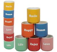 Urbn-Chef Set Of 6 Small 60Ml Assorted Colour Mini Porcelain Espresso Mugs