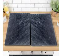 Urbn-Chef Urbnchecf 52Cm Width 2Pcs 2 Pcs Universal Slate Effect Glass Stove Hob Cover Cutting Chopping Boards Worktop Protectors