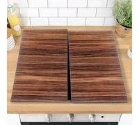 Urbn-Chef Urbnchecf 52Cm Width 2Pcs 2 Pcs Universal Wood Effect Glass Stove Hob Cover Cutting Chopping Boards Worktop Protectors