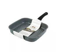 Urbn-Chef Urbnchef 27X25Cm Grey Square Grill Pan Forged Carbon Steel Marble Nonstick Cookware