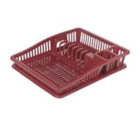 Urbn-Chef Urbnchef 38Cm Width Maroon Plastic Small Dish Rack Drainer Kitchen Sink Plate Cutlery Glass Draining Tray