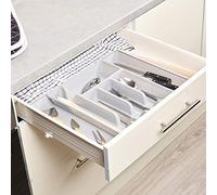 URBN-CHEF XL Extendable Plastic Cutlery Storage Trays Holders Racks (Grey)